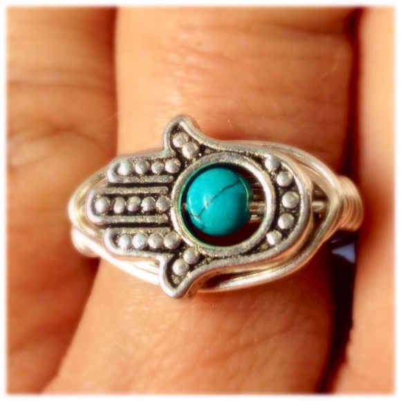 Evil Eye Hamsa Hand Ring - Picture 5 of 7